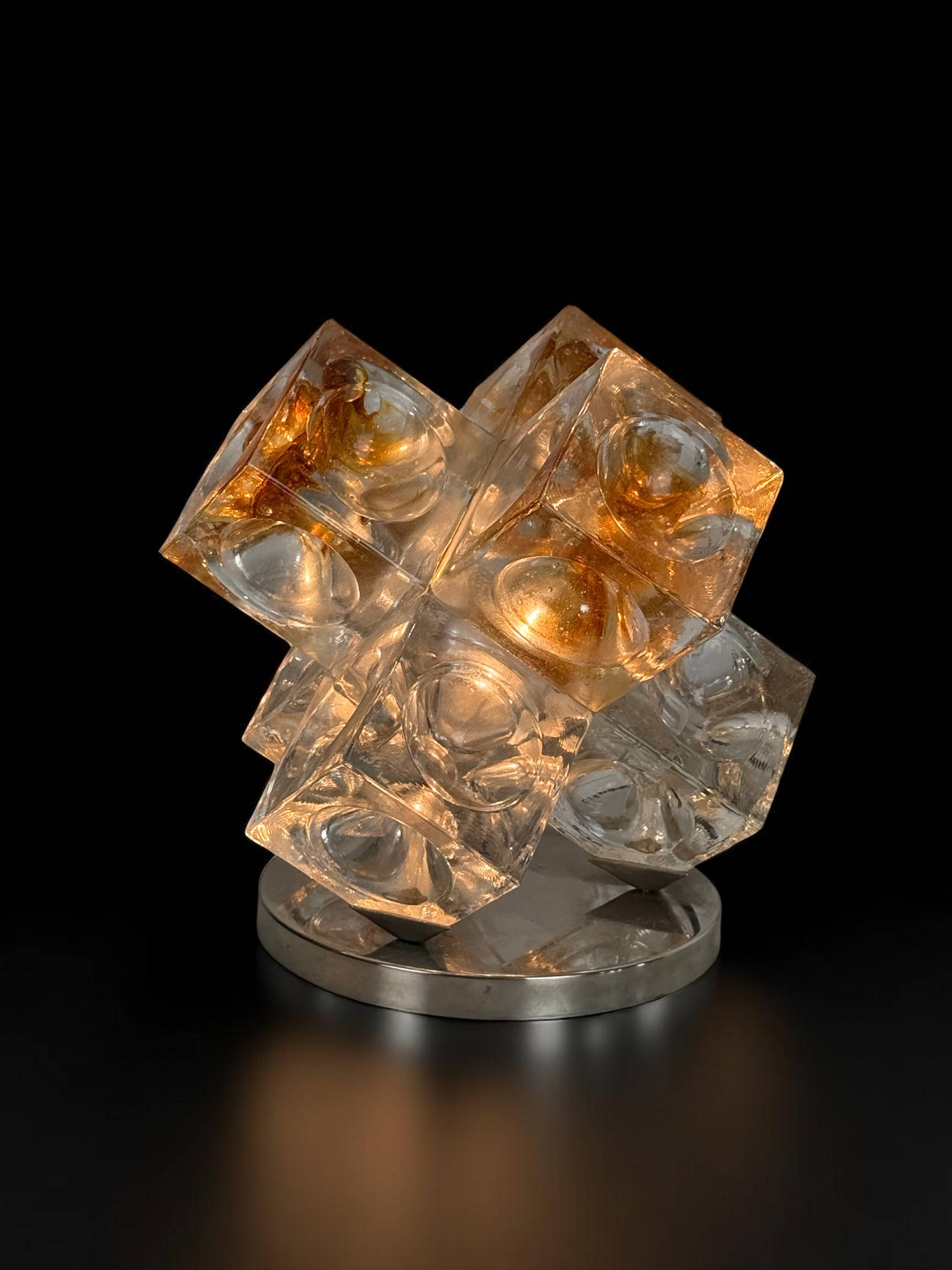 Stella glass cubes lamp by poliarte verona desing albino poli "197