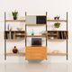 Rare Kai Kristiansen 3 bay wall unit in beech, 1970s