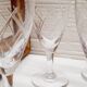 Set 8 glasses champagne glass chiseled