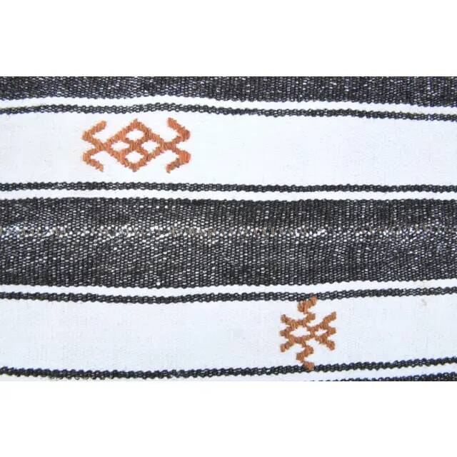 Vintage Turkish Oushak Handmade Wool Cotton White Kilim Area Rug 163x242
