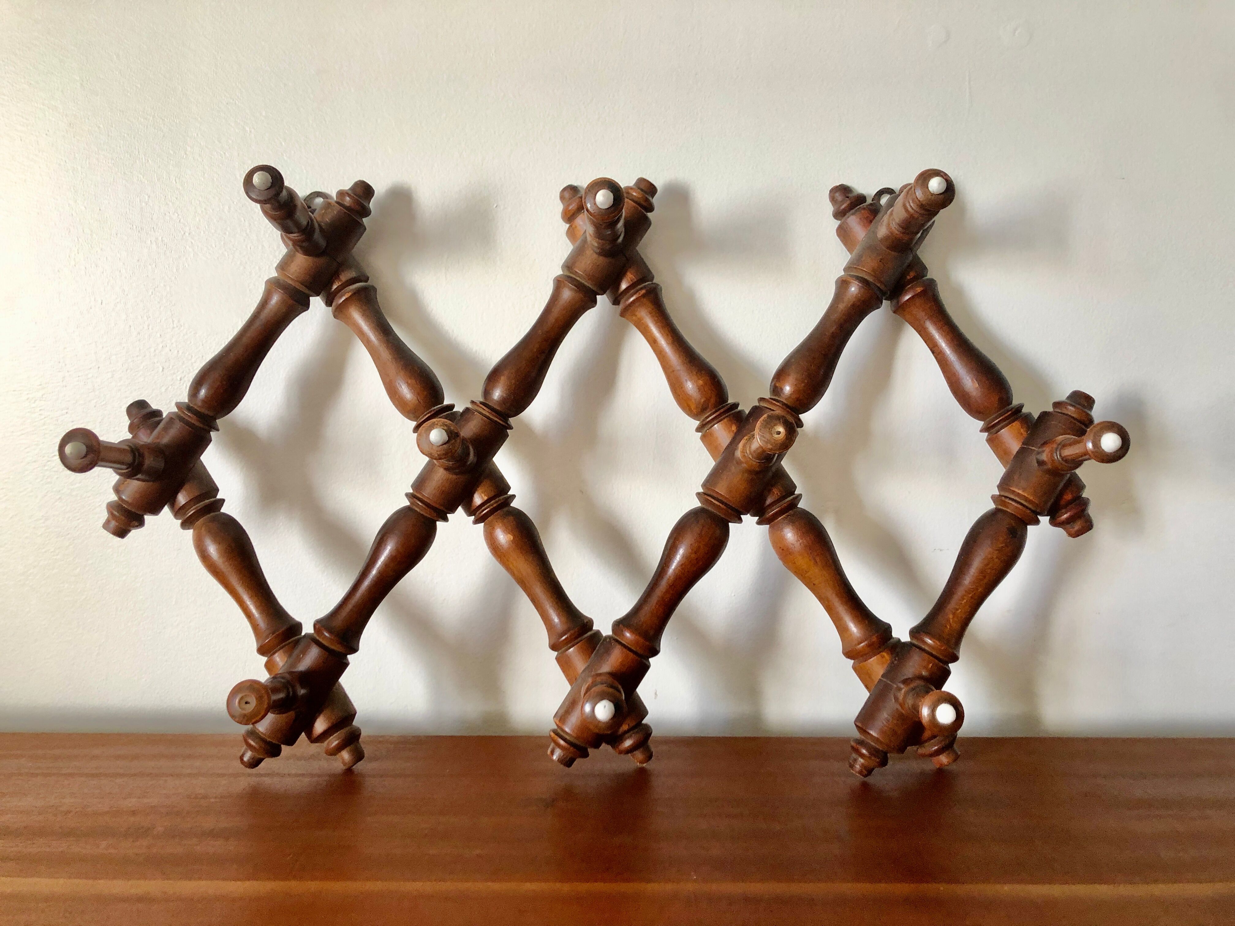 Folding wall coat rack XIXth