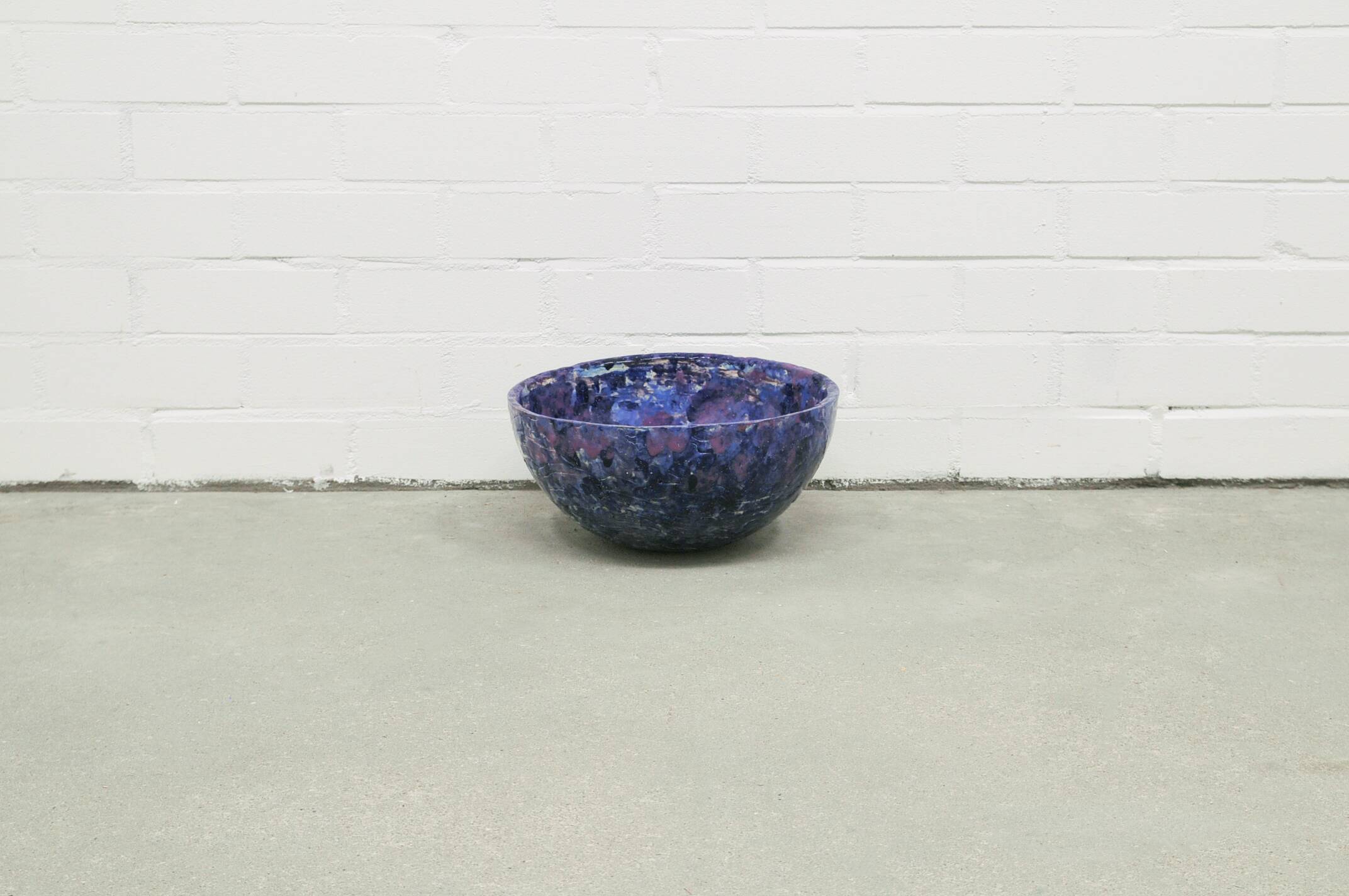 vintage large purple ceramic bowl