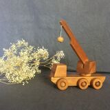 Toy wood truck vintage crane