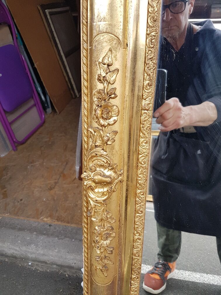 Miroir doré d'époque Louis-Philippe  1830-1848  88x141cm