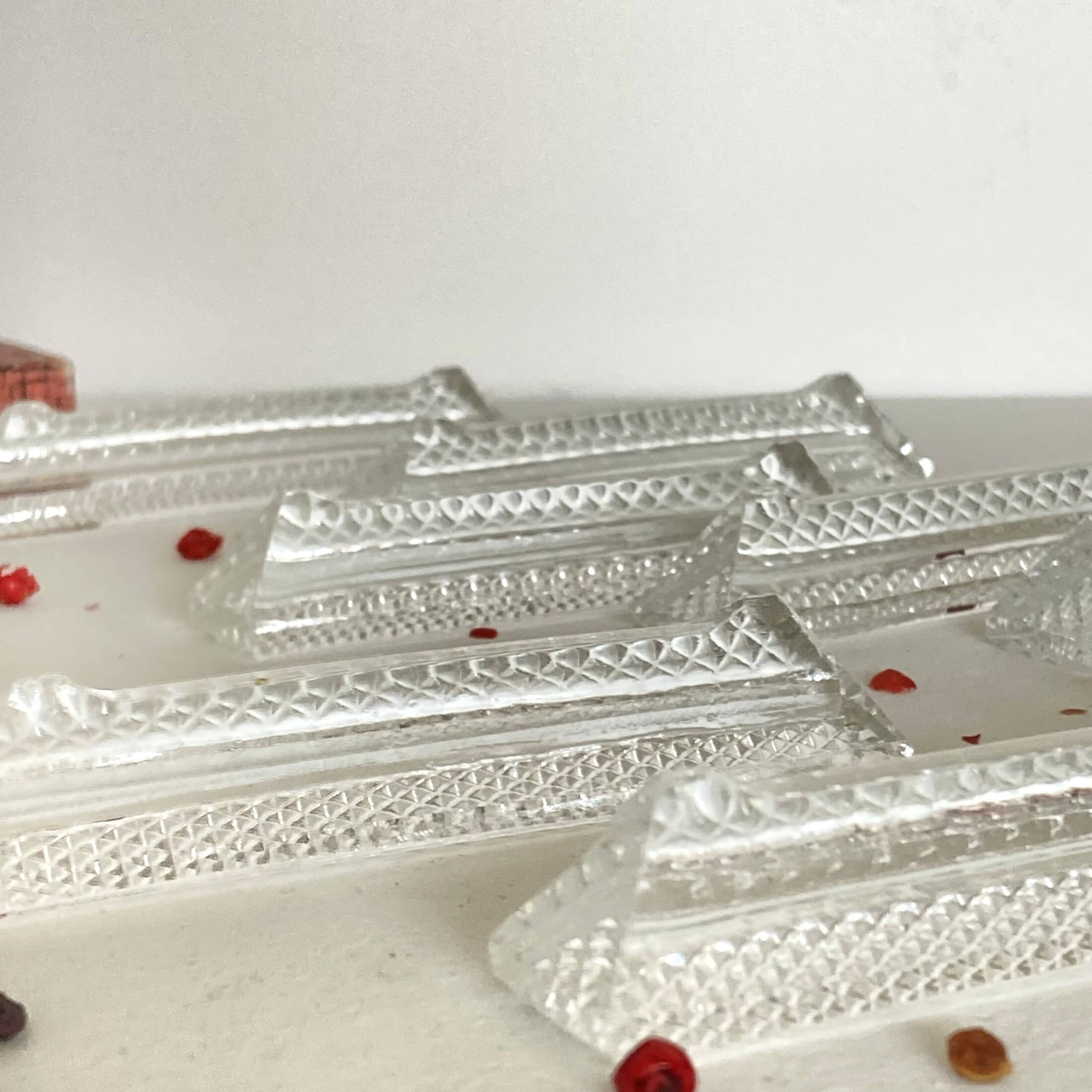 10 PORTES COUTEAUX VERRE CRISTALLIN CHIENS TECKELS Déco TABLE De FETES D 116033