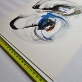 Robert Stenne Abstraction technique mixte aquarelle & encre de chine signé