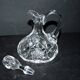 Carafe can liqueur / oil ewer in cut Bohemian crystal H18cm