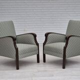 1950s, Danish vintage lounge chair, reupholstered, blend wool fabric.