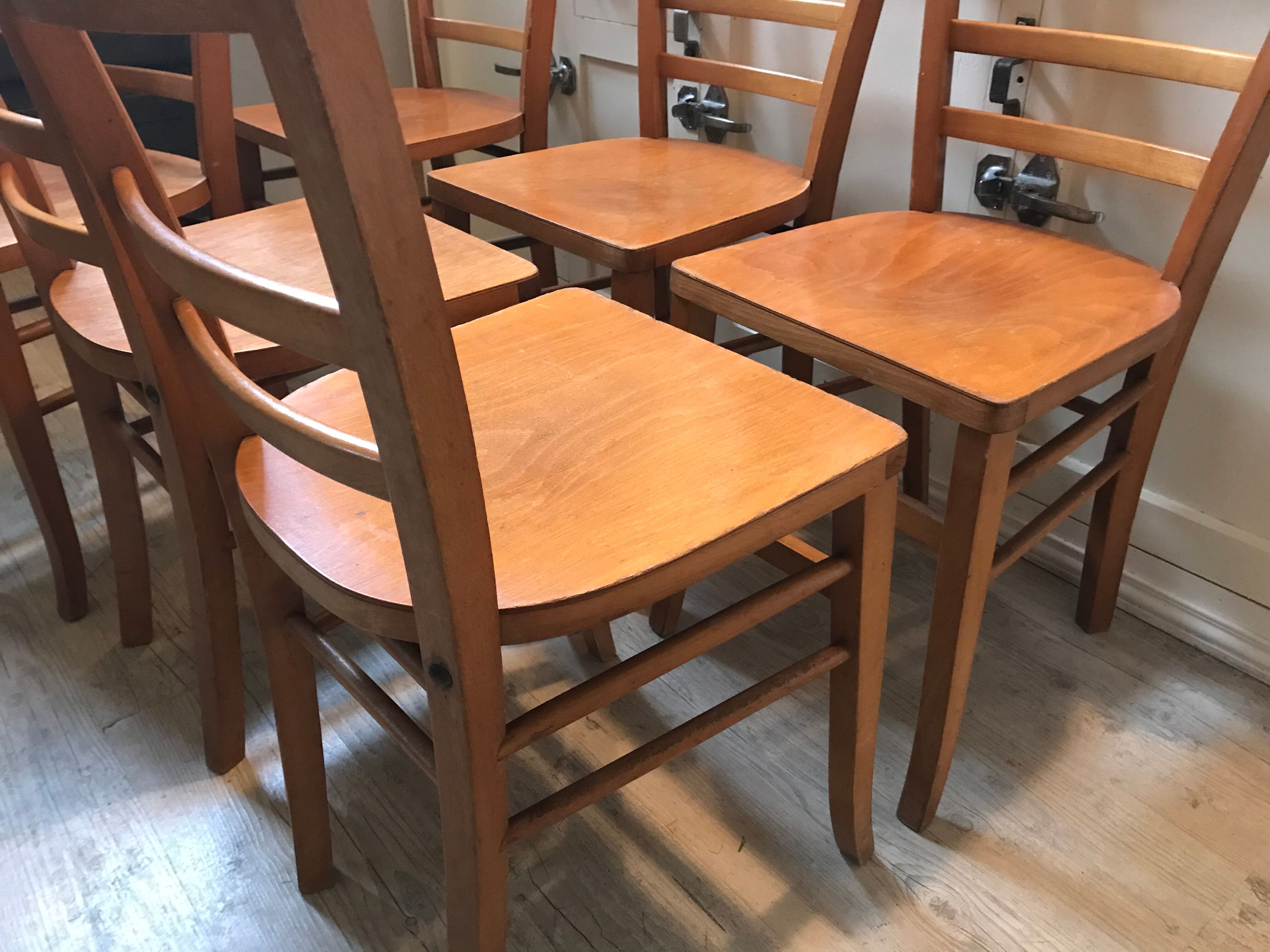 Lot of 12 vintage bistro chairs