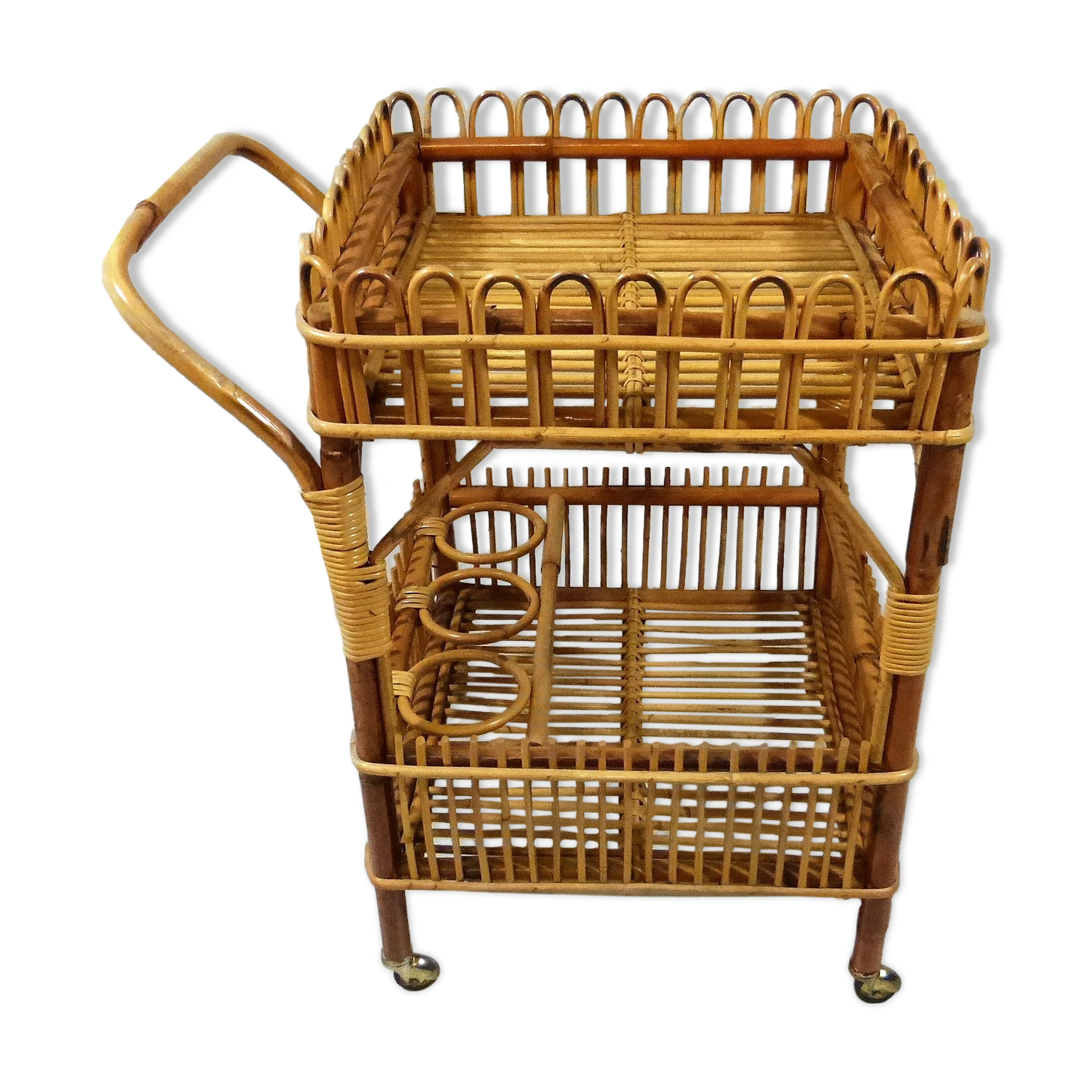 Rattan serving table 1950/60