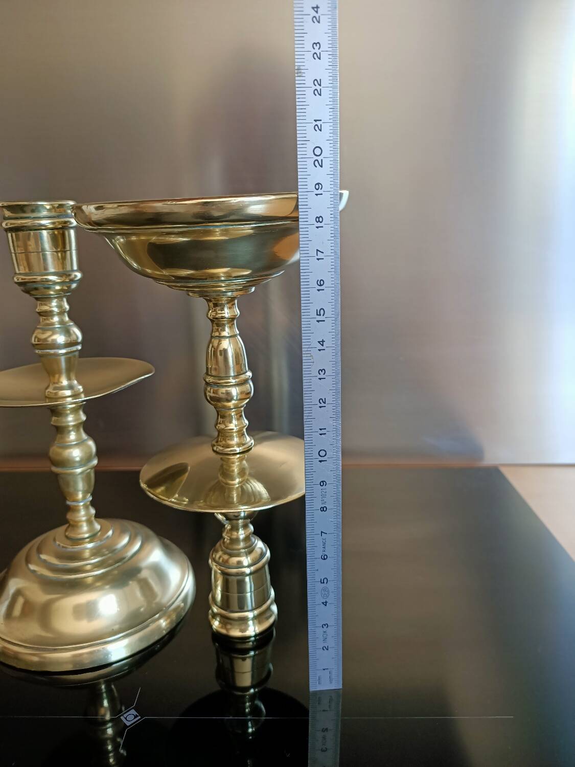 Golden bronze candlesticks