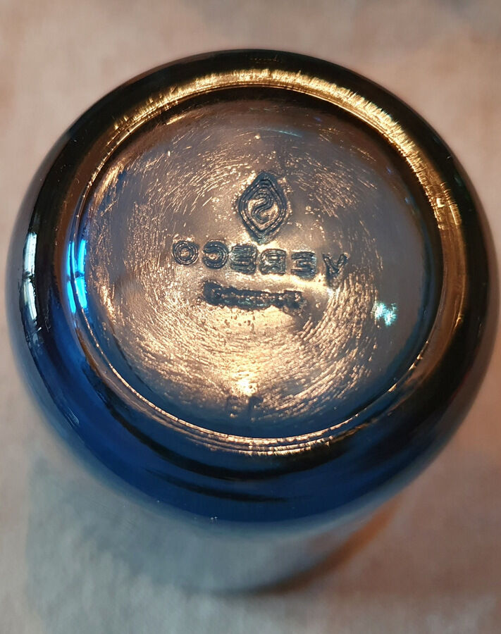 7 vintage blue water glasses