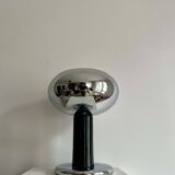 Vintage table lamp, chrome and black lacquered metal, Italy 1960