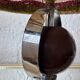 Lampe chrome bois laine années 70