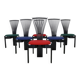 Chaises de salle à manger "Totem" postmodernes par Westnofa – Ensemble de 6, années 1980