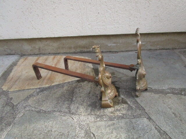 Pair of old steel and bronze channels