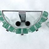 Set of two cut glass sconces by Zero Quattro, Italy 1970s