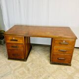 Wooden desk with pedestals