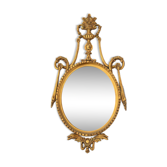 Miroir en résine dorée