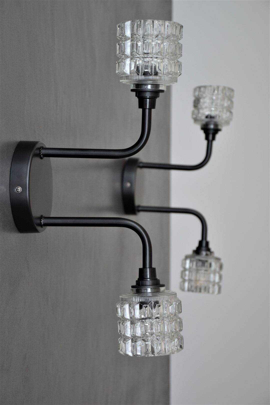 Double cut glass wall light
