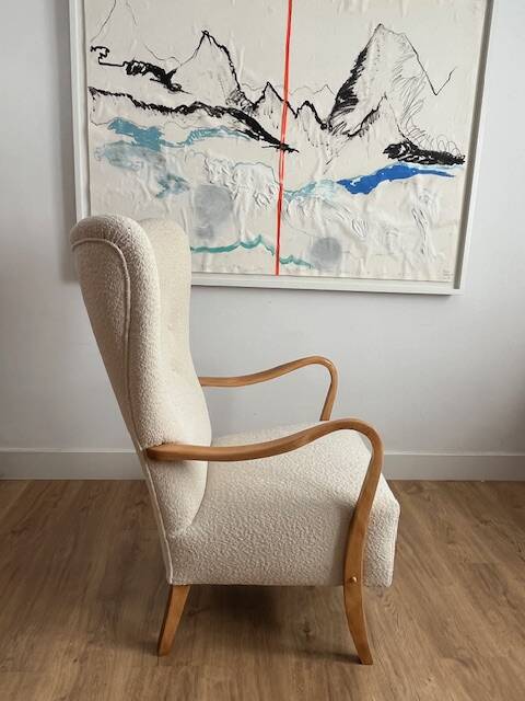 Danish wing chair, by Alfred Christensen para Slagelse Møbelværk, 1950