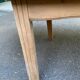 Extensible farmhouse dining table stripped in raw solid oak 1950