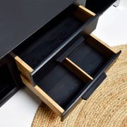 Wood and metal TV unit, solid oak, TV sideboard.