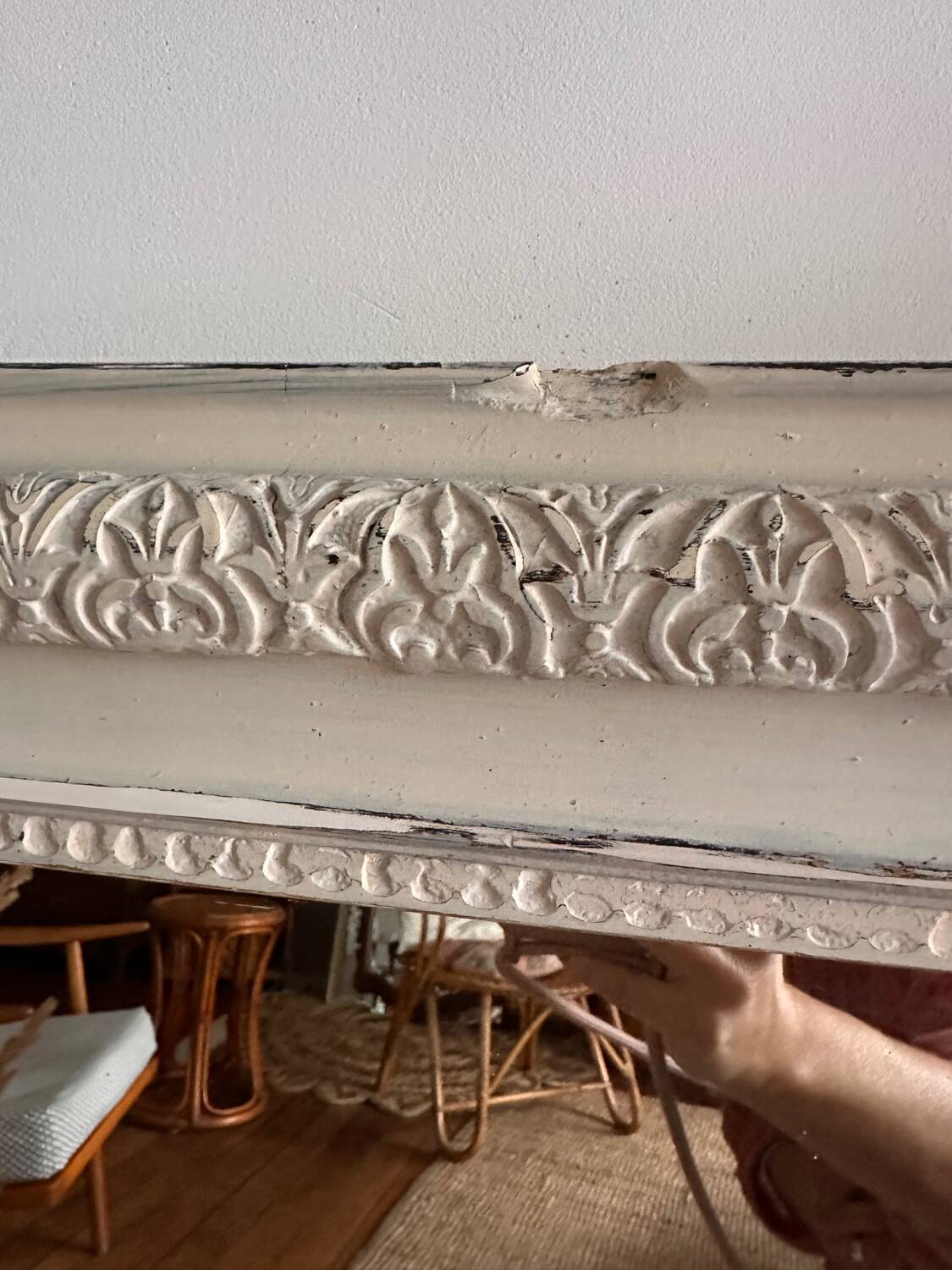 Antique Louis Philippe trumeau mirror 104 x74