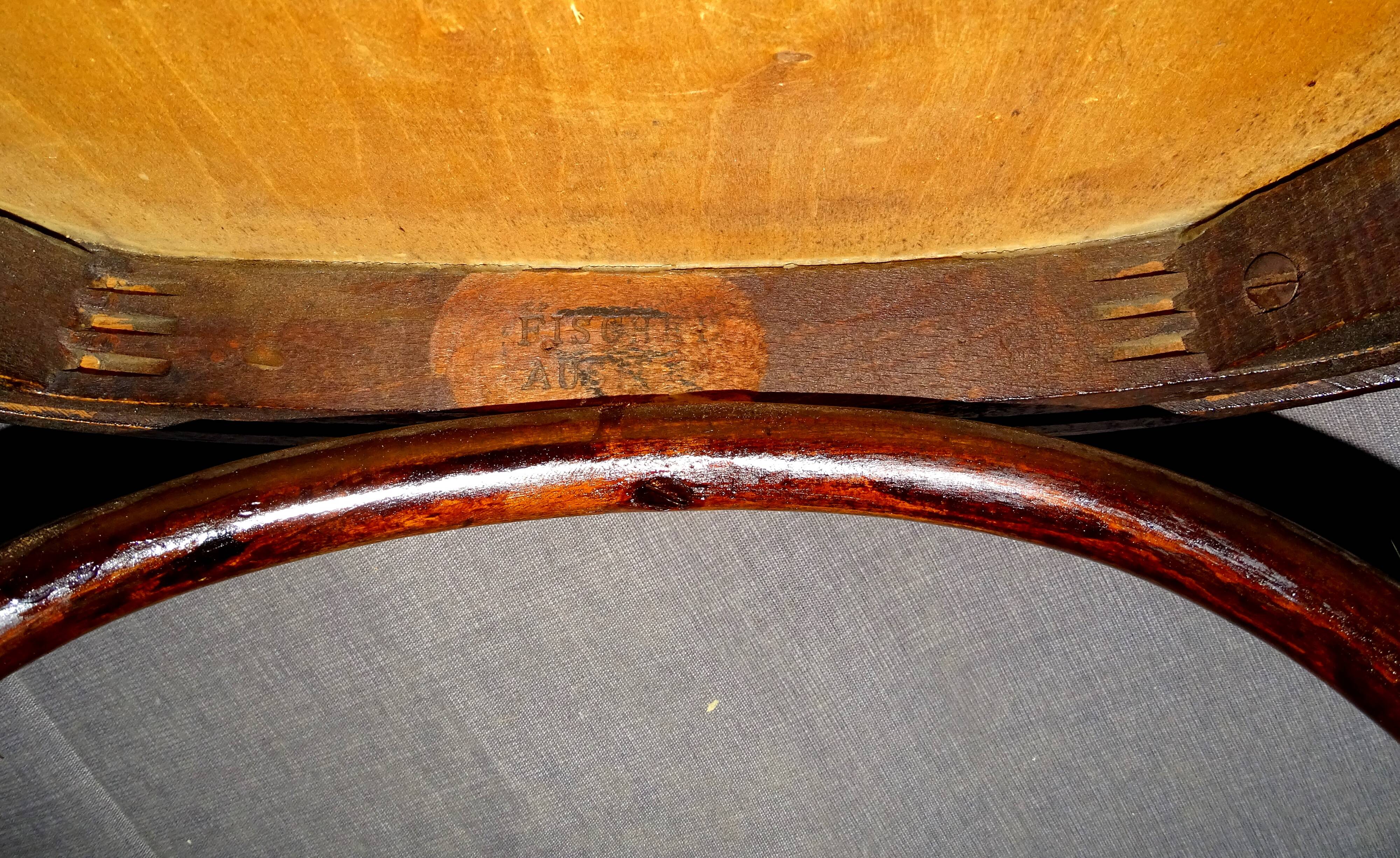 Bistro chair by fischel n°103 circa 1915 wooden seat