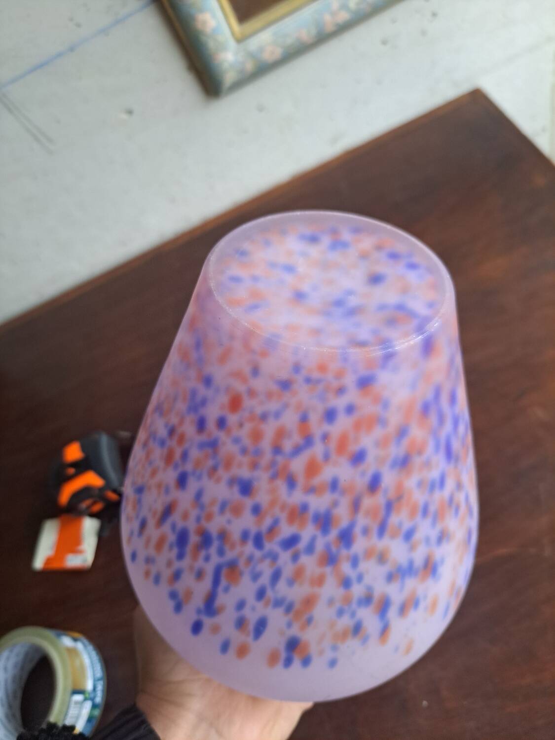 Parma vase in speckled glass paste