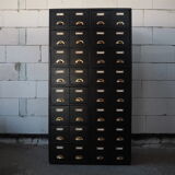 Vintage industrial wooden chest of drawers, apothecary, filling cabinet, 1930s