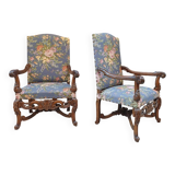 Pair of large antique Baroque style armchairs, in perfect condition.