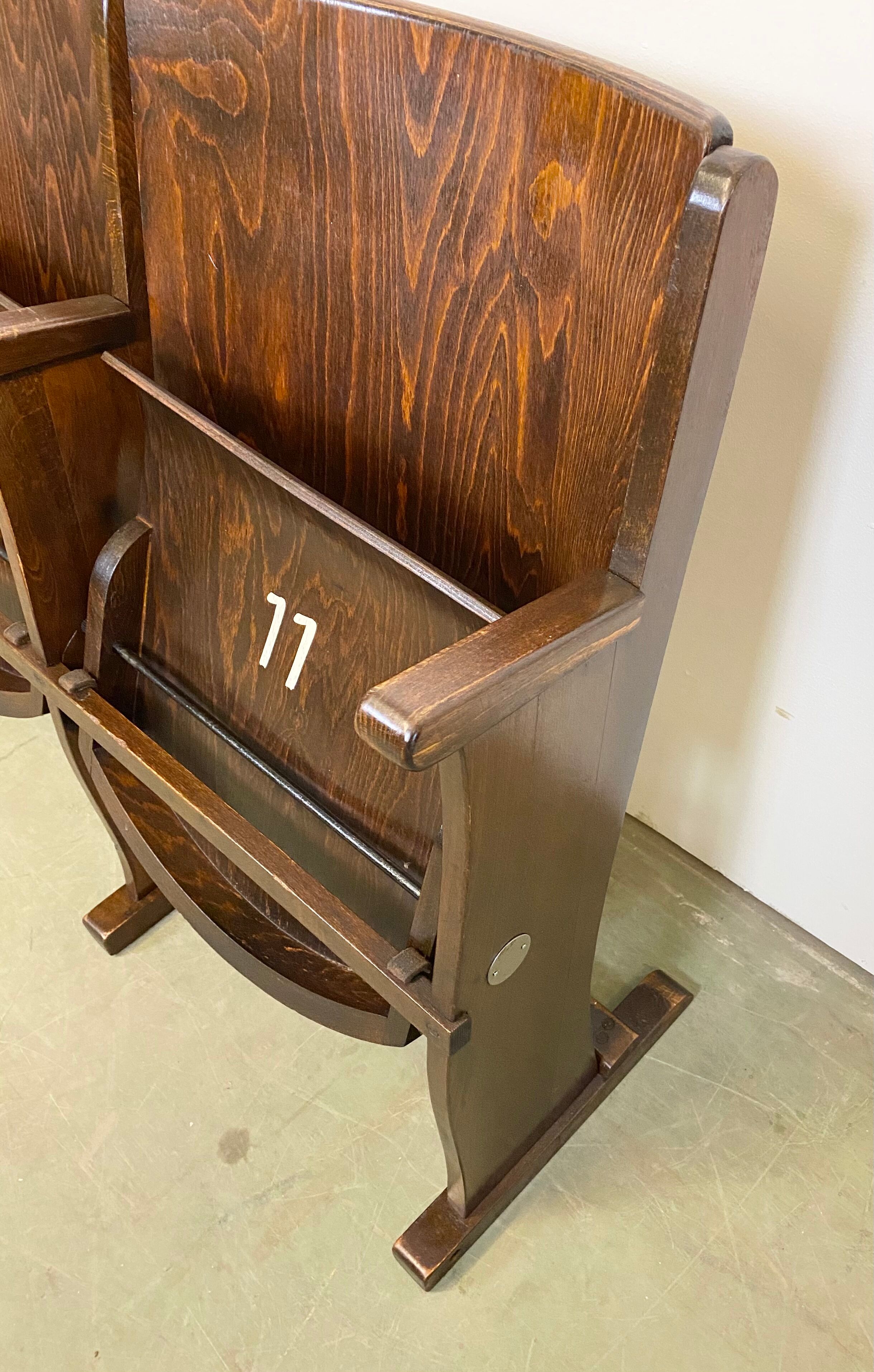 Vintage Two-Seat Cinema Bench from Ton 1950s