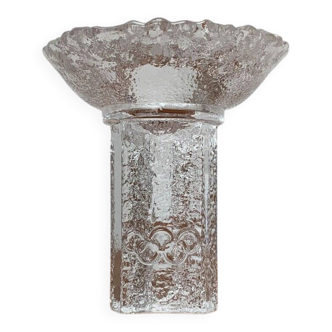 Olympics glass candle holder by Lars Hellsten for Orrefors, Sweden, 1984
