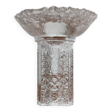 Olympics glass candle holder by Lars Hellsten for Orrefors, Sweden, 1984