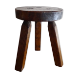 Brutalist wood tripod foot stool