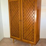 Wood and rattan wardrobe 60'