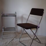 Vintage chrome metal saddle