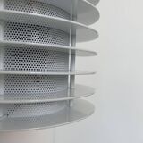 Pair of vintage wall lights, white lacquered metal, Borens, Sweden 1980