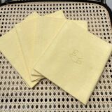 set de 4 serviettes monogrammées EL teintes jaune