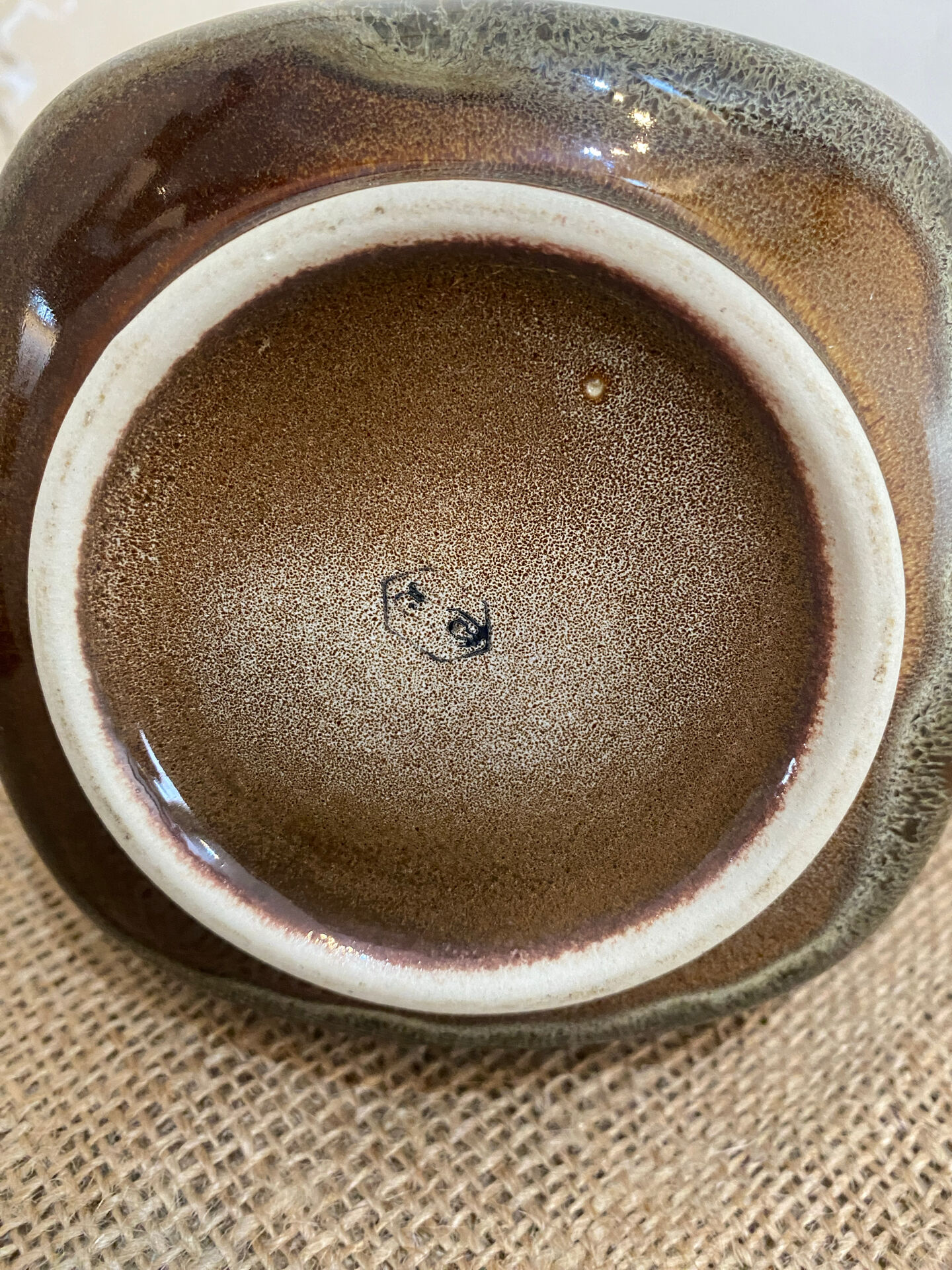 Vase soliflore en grès émaillé vintage, années 70