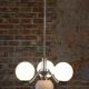 Art Deco Chandelier in Chrome-Plated Steel and Opal Glass, Czech, 1920s