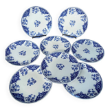 8 assiettes à dessert en faïence ancienne de Gien
