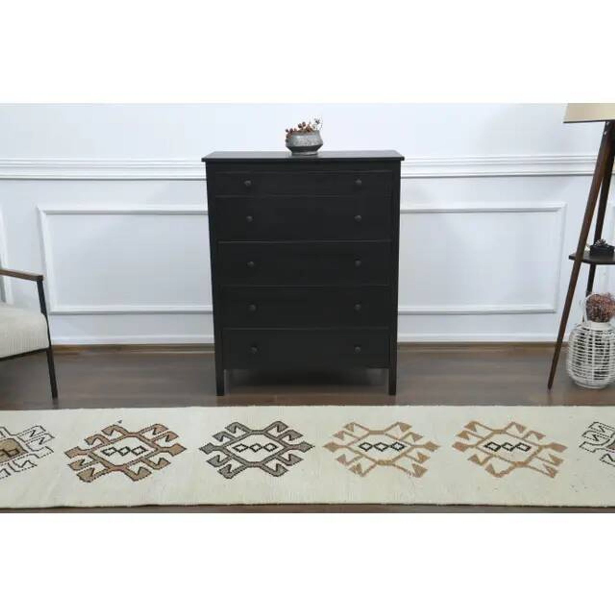 1970s Vintage Turkish Hand-Knotted Wool Cotton Beige Runner Rug 87x366
