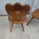 Series of 4 Savoyard pine chairs
