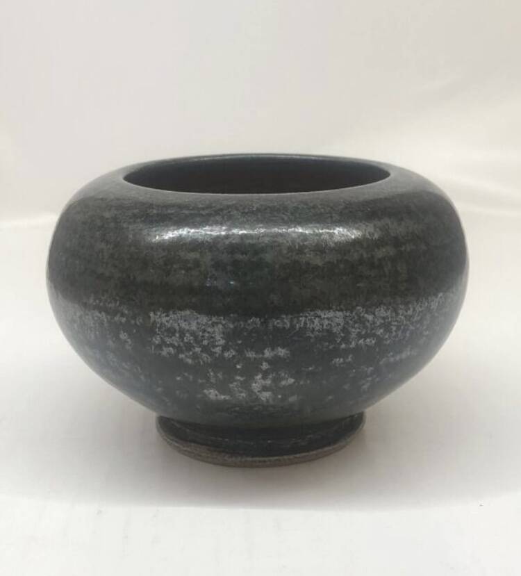 Glazed ceramic vase signed Pitot