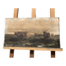 Canvas print depicting bulls in a meadow