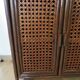 Retro-vintage-Low sideboard-library - cane-wood-rattan-1960s