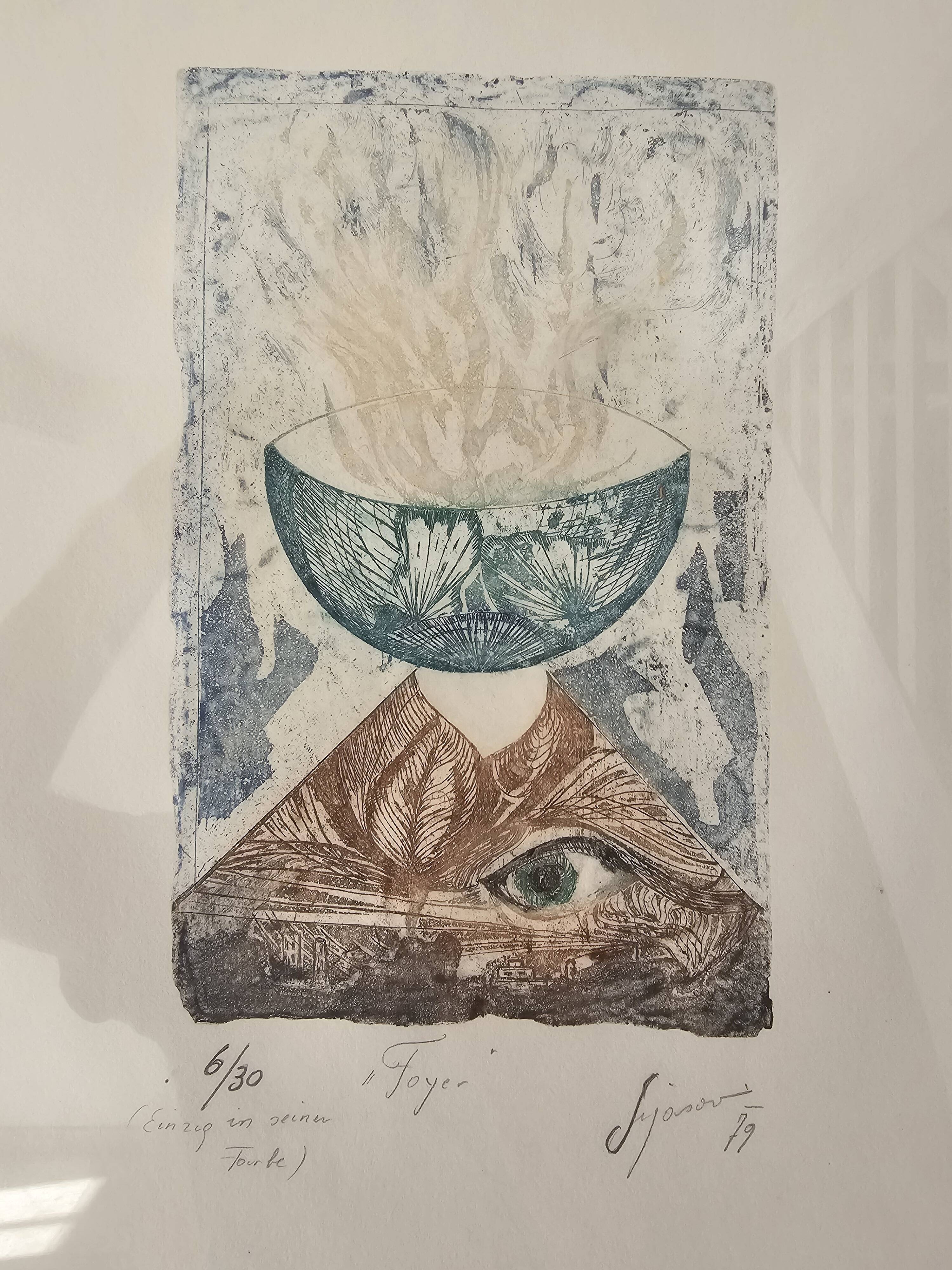 Tableau Gravure - le Foyer 630 - Signé Mischa Sijasov 1979