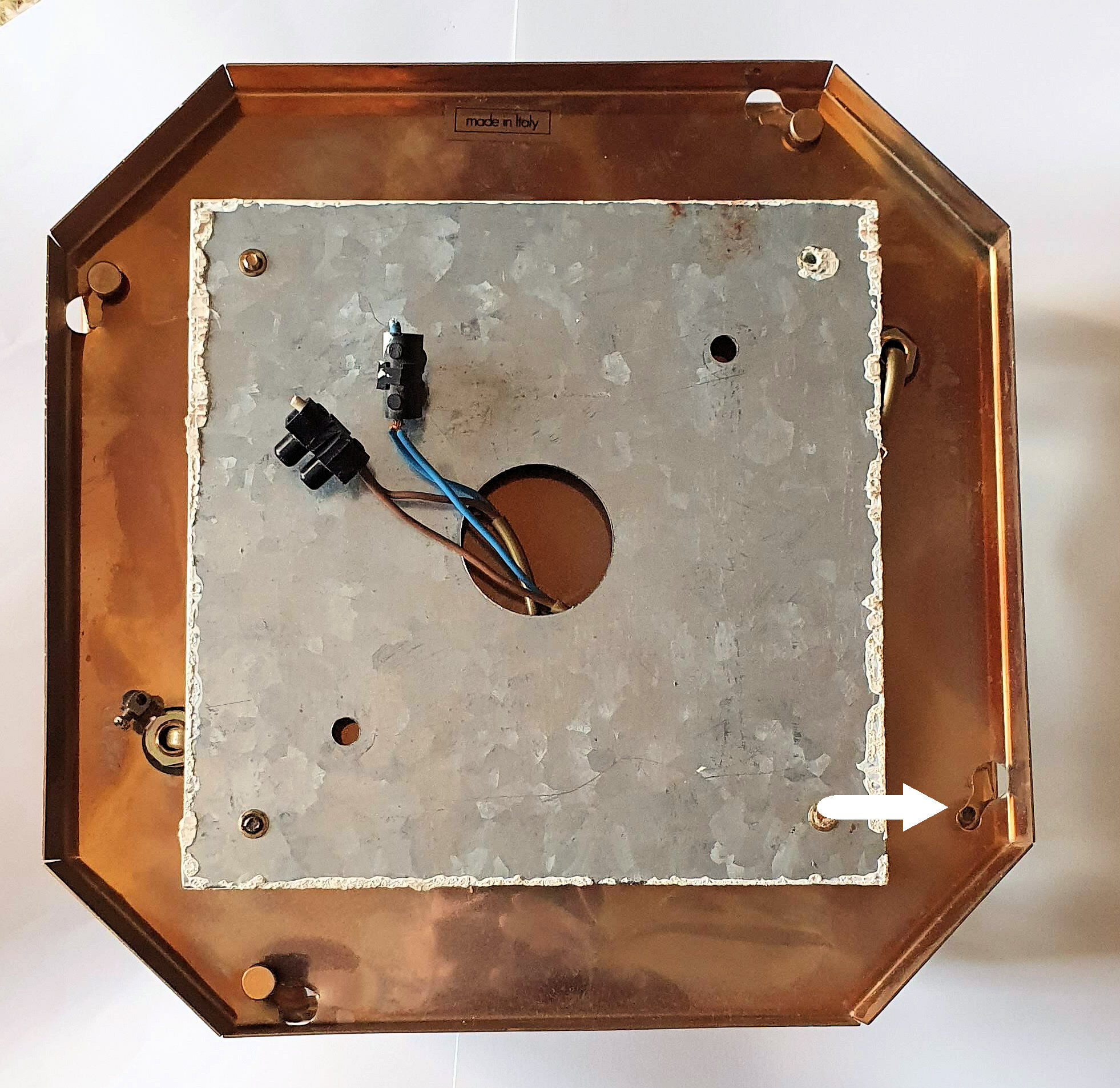 Brass wall lamp beveled glasses